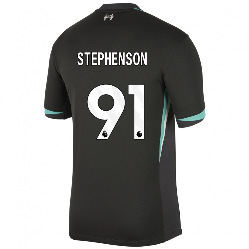 Kandiny Niño Camiseta Luca Stephenson #91 Negro Antracita Blanco 2ª Equipación 2024/25 La Camisa Chile