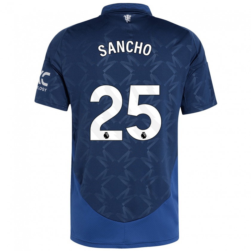 Kandiny Niño Camiseta Jadon Sancho #25 Índigo 2ª Equipación 2024/25 La Camisa Chile