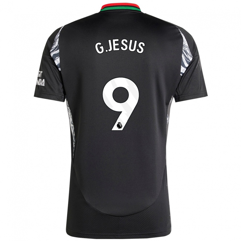 Kandiny Niño Camiseta Gabriel Jesus #9 Negro 2ª Equipación 2024/25 La Camisa Chile