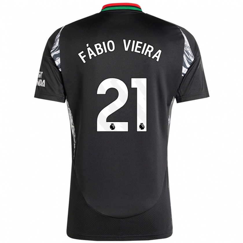 Kandiny Niño Camiseta Fábio Vieira #21 Negro 2ª Equipación 2024/25 La Camisa Chile