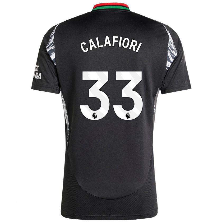 Kandiny Niño Camiseta Riccardo Calafiori #33 Negro 2ª Equipación 2024/25 La Camisa Chile