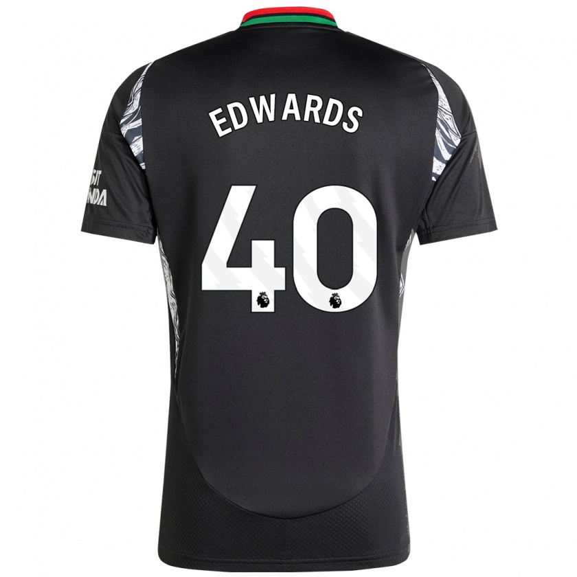 Kandiny Niño Camiseta Khayon Edwards #40 Negro 2ª Equipación 2024/25 La Camisa Chile