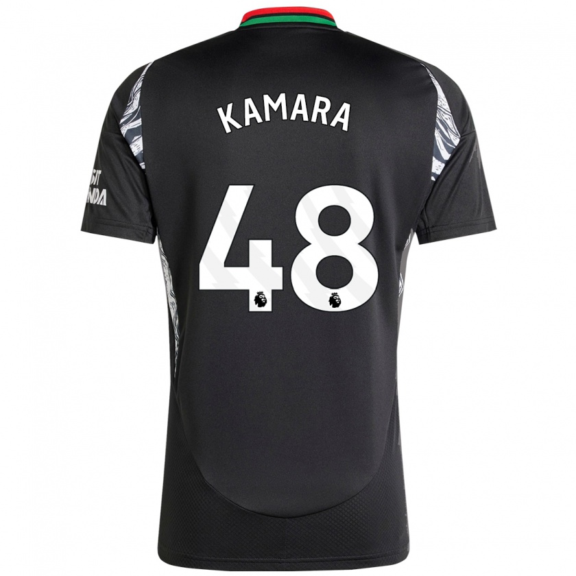 Kandiny Niño Camiseta Osman Kamara #48 Negro 2ª Equipación 2024/25 La Camisa Chile