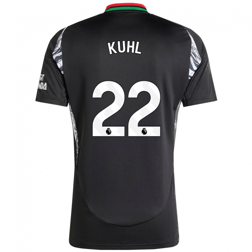 Kandiny Niño Camiseta Kathrine Møller Kühl #22 Negro 2ª Equipación 2024/25 La Camisa Chile