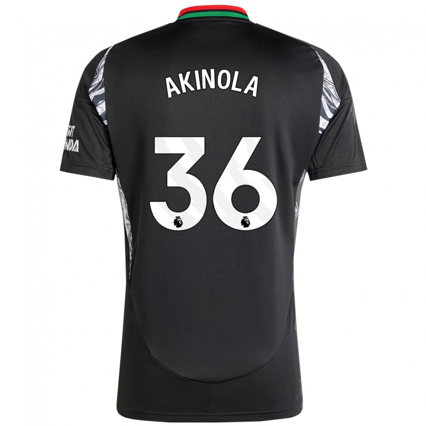 Kandiny Niño Camiseta Tim Akinola #36 Negro 2ª Equipación 2024/25 La Camisa Chile