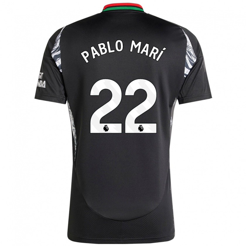 Kandiny Niño Camiseta Pablo Mari #22 Negro 2ª Equipación 2024/25 La Camisa Chile