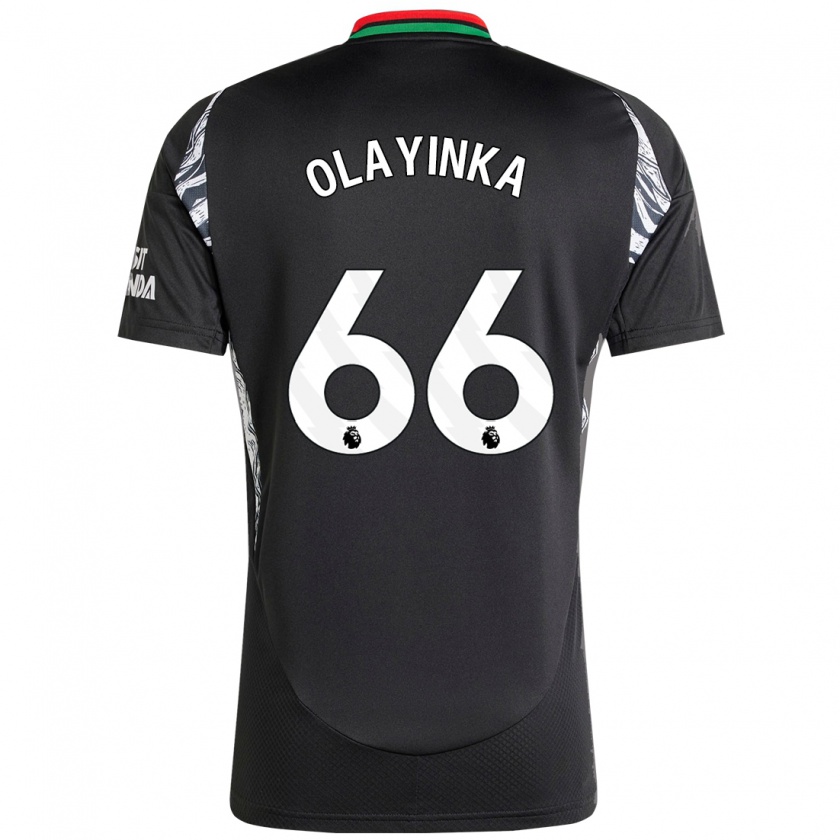 Kandiny Niño Camiseta James Olayinka #66 Negro 2ª Equipación 2024/25 La Camisa Chile