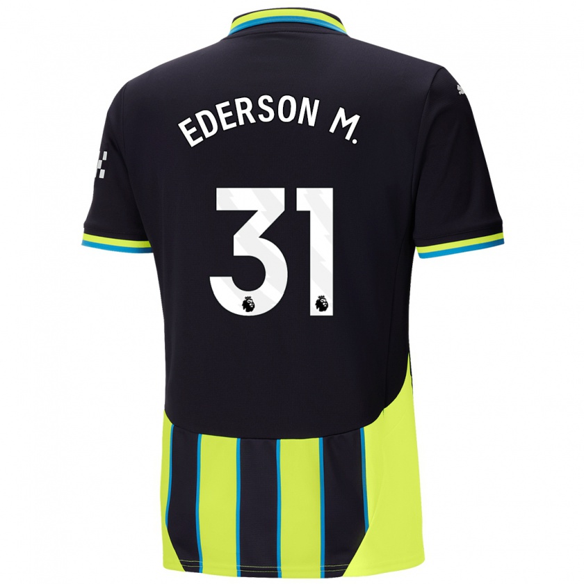 Kandiny Niño Camiseta Ederson #31 Azul Amarillo 2ª Equipación 2024/25 La Camisa Chile