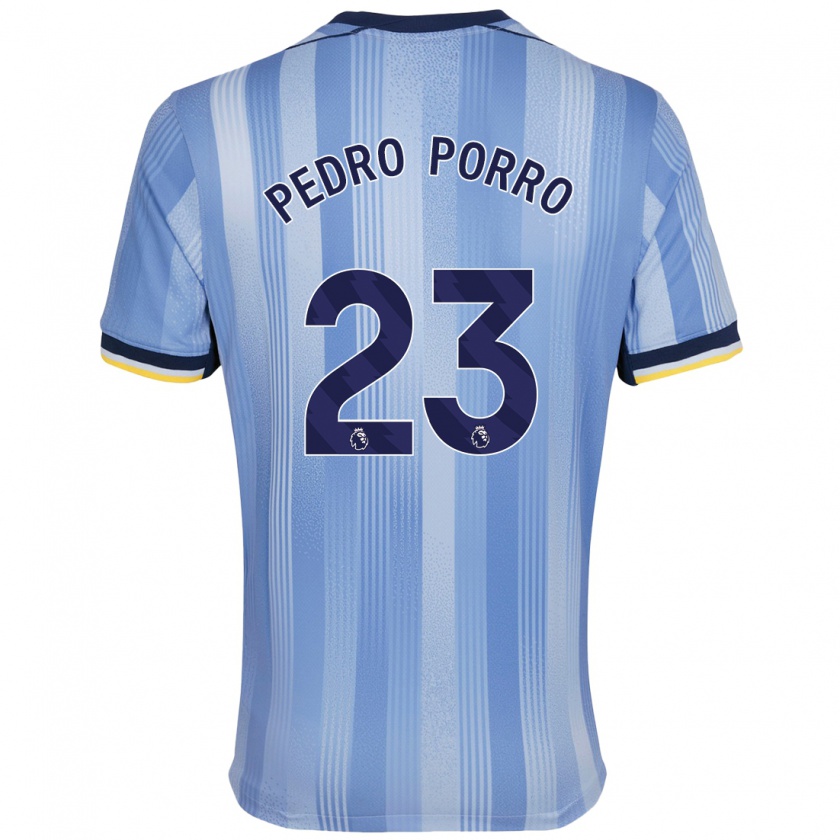 Kandiny Niño Camiseta Pedro Porro #23 Azul Claro 2ª Equipación 2024/25 La Camisa Chile