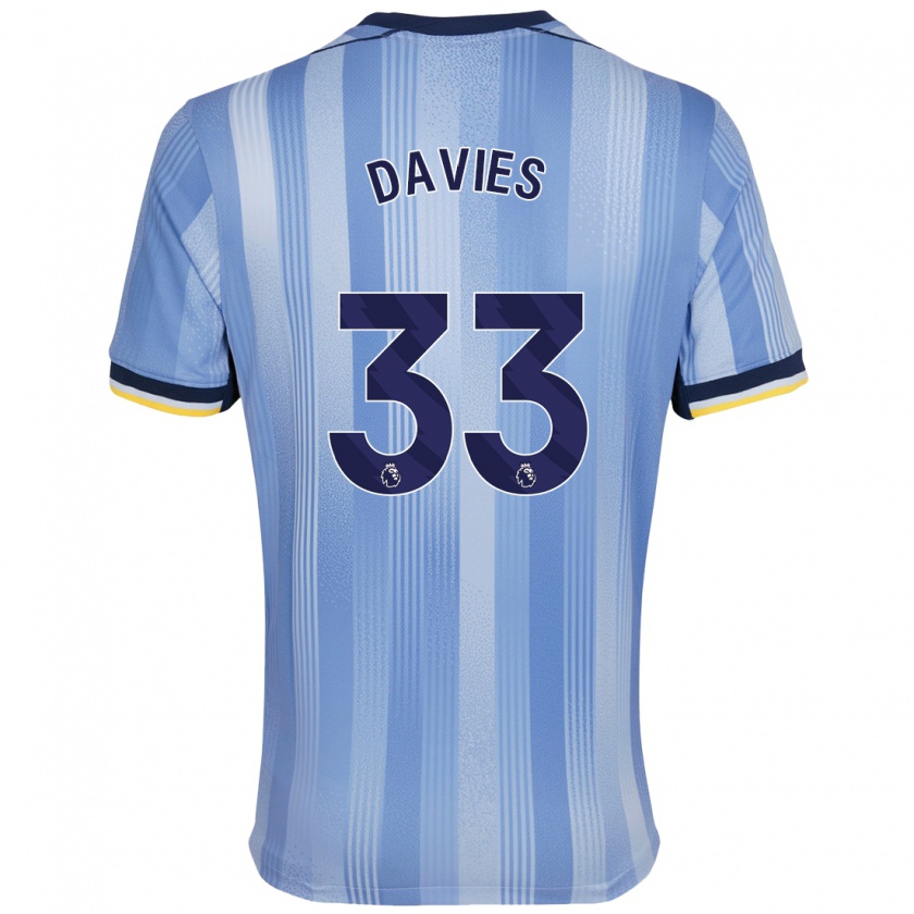 Kandiny Niño Camiseta Ben Davies #33 Azul Claro 2ª Equipación 2024/25 La Camisa Chile