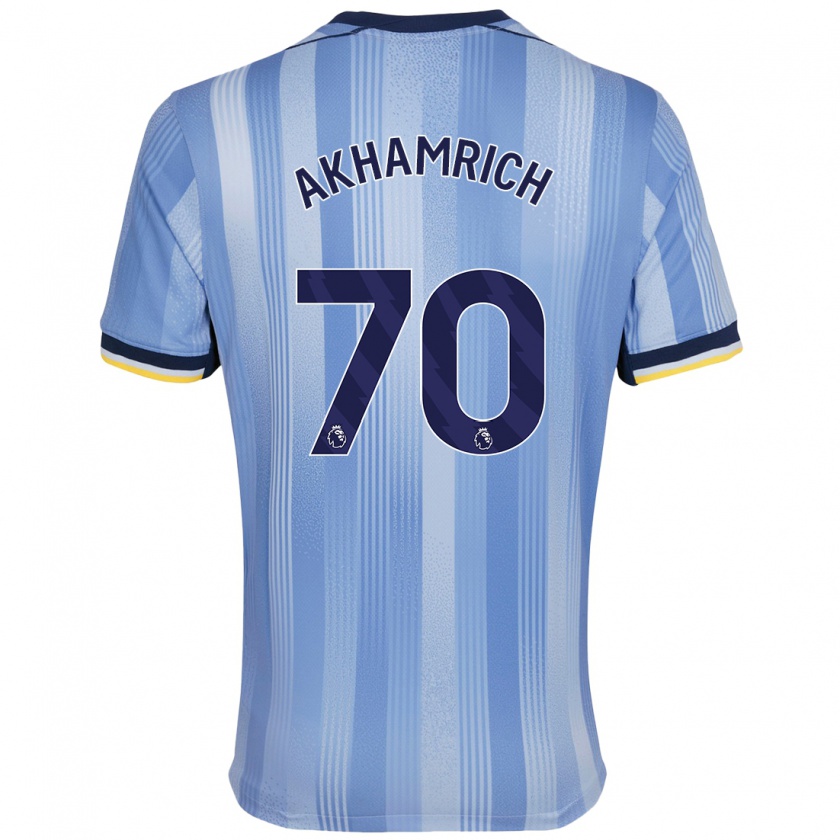 Kandiny Niño Camiseta Yusuf Akhamrich #70 Azul Claro 2ª Equipación 2024/25 La Camisa Chile