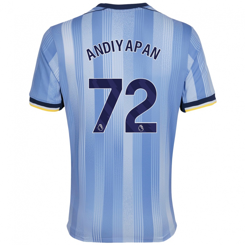 Kandiny Niño Camiseta William Andiyapan #72 Azul Claro 2ª Equipación 2024/25 La Camisa Chile