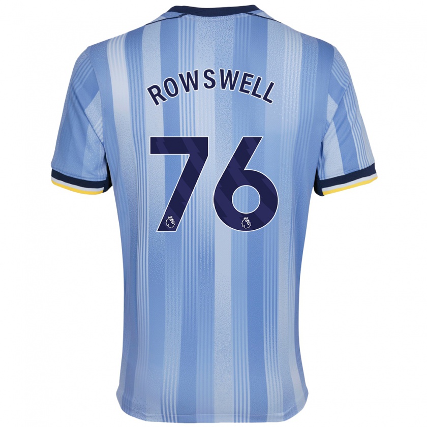 Kandiny Niño Camiseta James Rowswell #76 Azul Claro 2ª Equipación 2024/25 La Camisa Chile