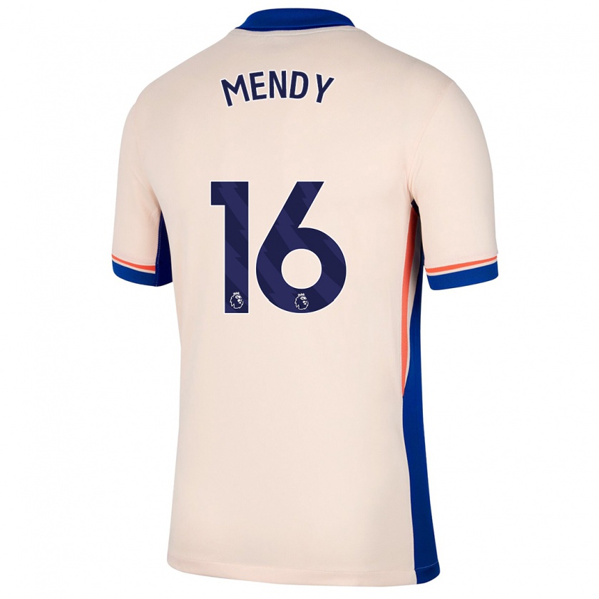 Kandiny Niño Camiseta Edouard Mendy #16 Beige Claro 2ª Equipación 2024/25 La Camisa Chile