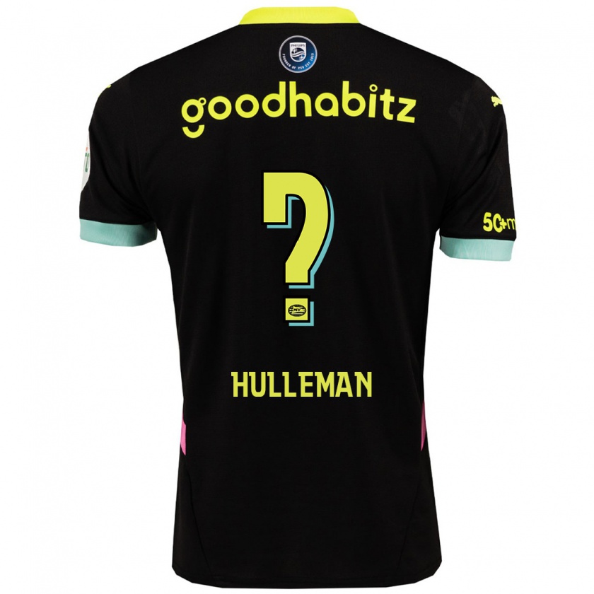 Kandiny Niño Camiseta Daan Hulleman #0 Negro Amarillo 2ª Equipación 2024/25 La Camisa Chile