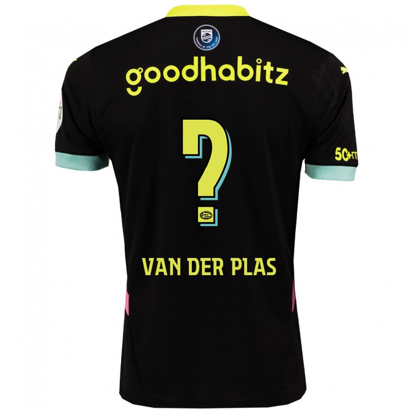 Kandiny Niño Camiseta Sven Van Der Plas #0 Negro Amarillo 2ª Equipación 2024/25 La Camisa Chile