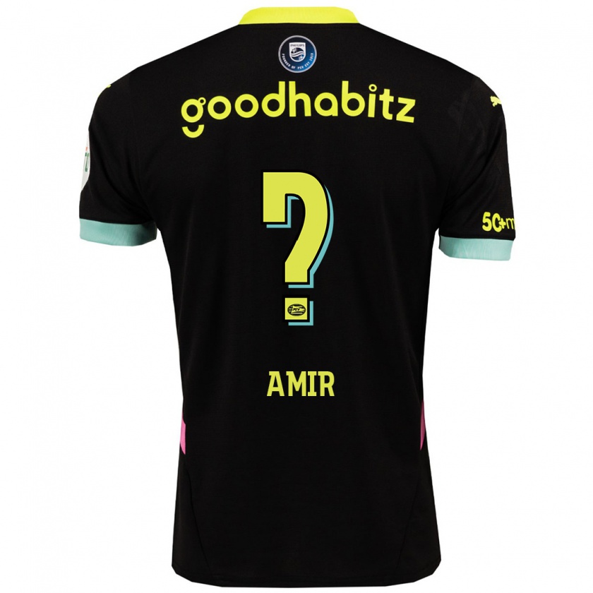 Kandiny Niño Camiseta Amir Al-Anany #0 Negro Amarillo 2ª Equipación 2024/25 La Camisa Chile