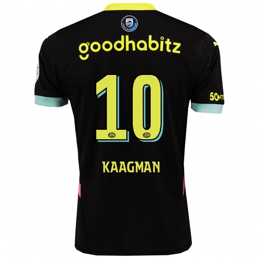 Kandiny Niño Camiseta Inessa Kaagman #10 Negro Amarillo 2ª Equipación 2024/25 La Camisa Chile