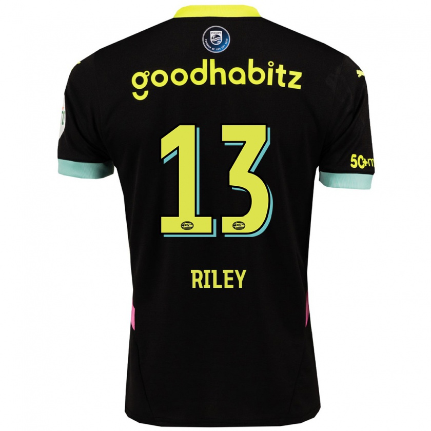 Kandiny Niño Camiseta Indiah-Paige Riley #13 Negro Amarillo 2ª Equipación 2024/25 La Camisa Chile