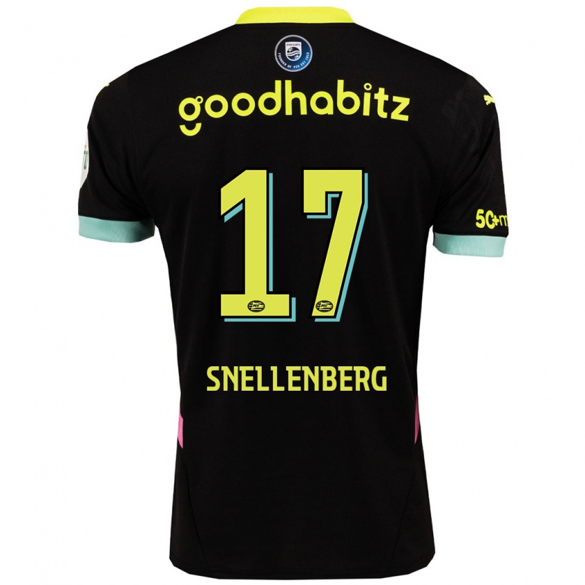 Kandiny Niño Camiseta Maxime Snellenberg #17 Negro Amarillo 2ª Equipación 2024/25 La Camisa Chile