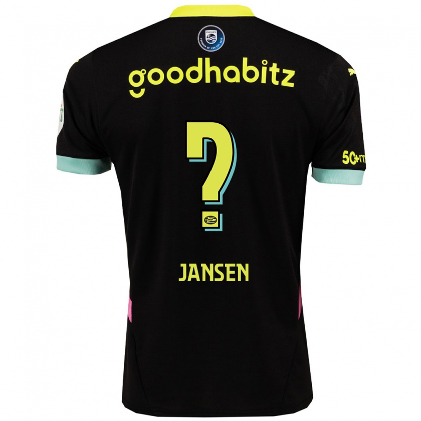 Kandiny Niño Camiseta Koen Jansen #0 Negro Amarillo 2ª Equipación 2024/25 La Camisa Chile