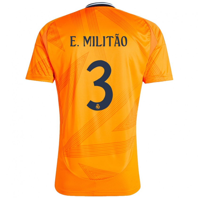 Kandiny Niño Camiseta Éder Militão #3 Naranja 2ª Equipación 2024/25 La Camisa Chile