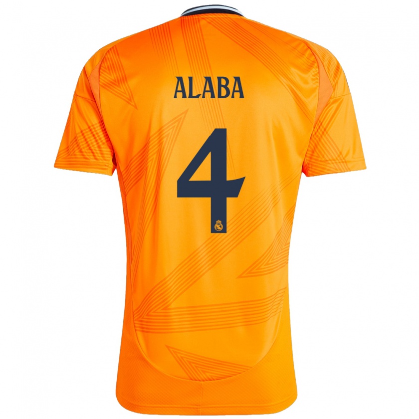 Kandiny Niño Camiseta David Alaba #4 Naranja 2ª Equipación 2024/25 La Camisa Chile