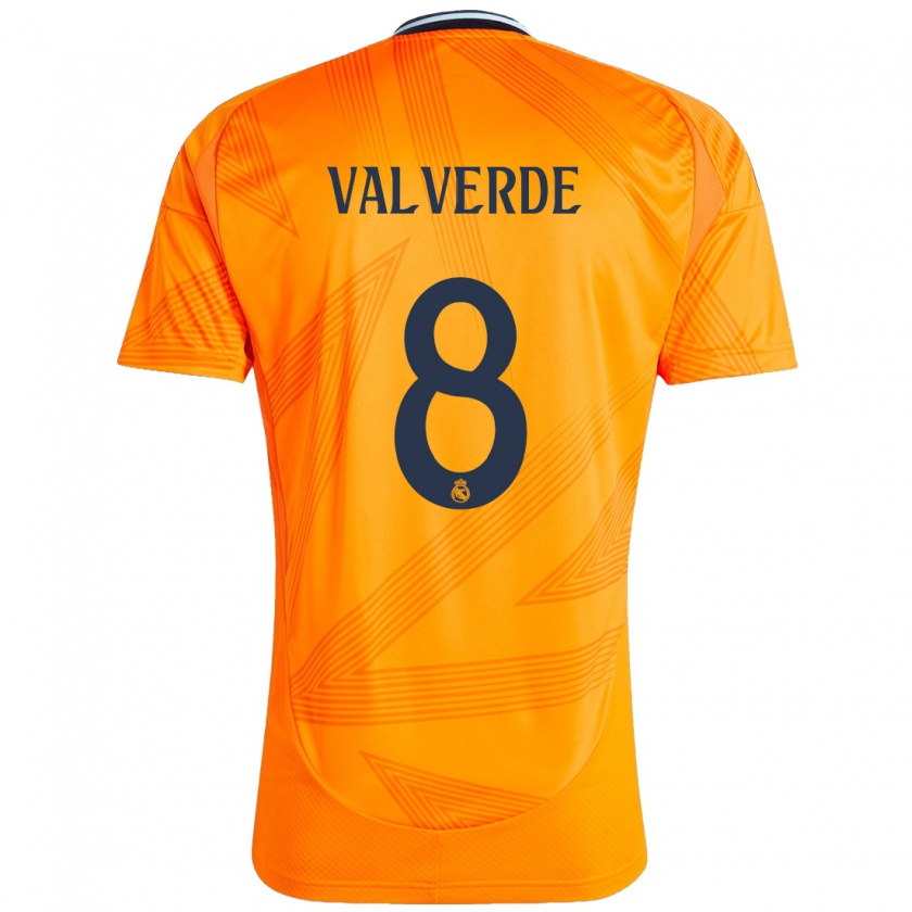 Kandiny Niño Camiseta Federico Valverde #8 Naranja 2ª Equipación 2024/25 La Camisa Chile