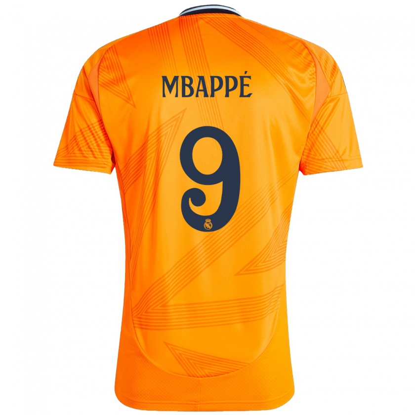 Kandiny Niño Camiseta Kylian Mbappé #9 Naranja 2ª Equipación 2024/25 La Camisa Chile