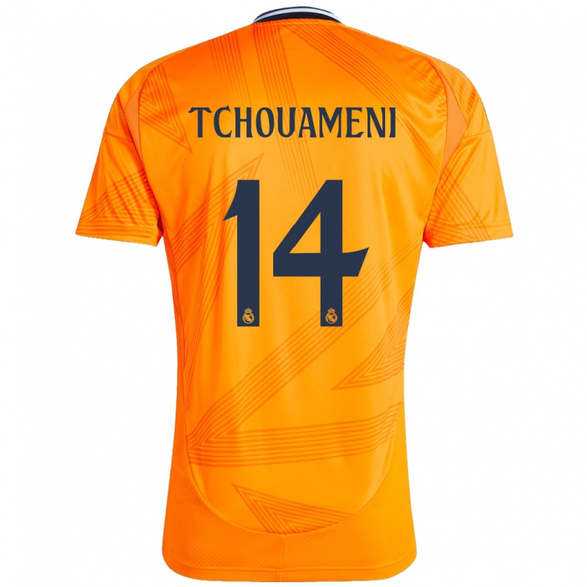 Kandiny Niño Camiseta Aurélien Tchouaméni #14 Naranja 2ª Equipación 2024/25 La Camisa Chile