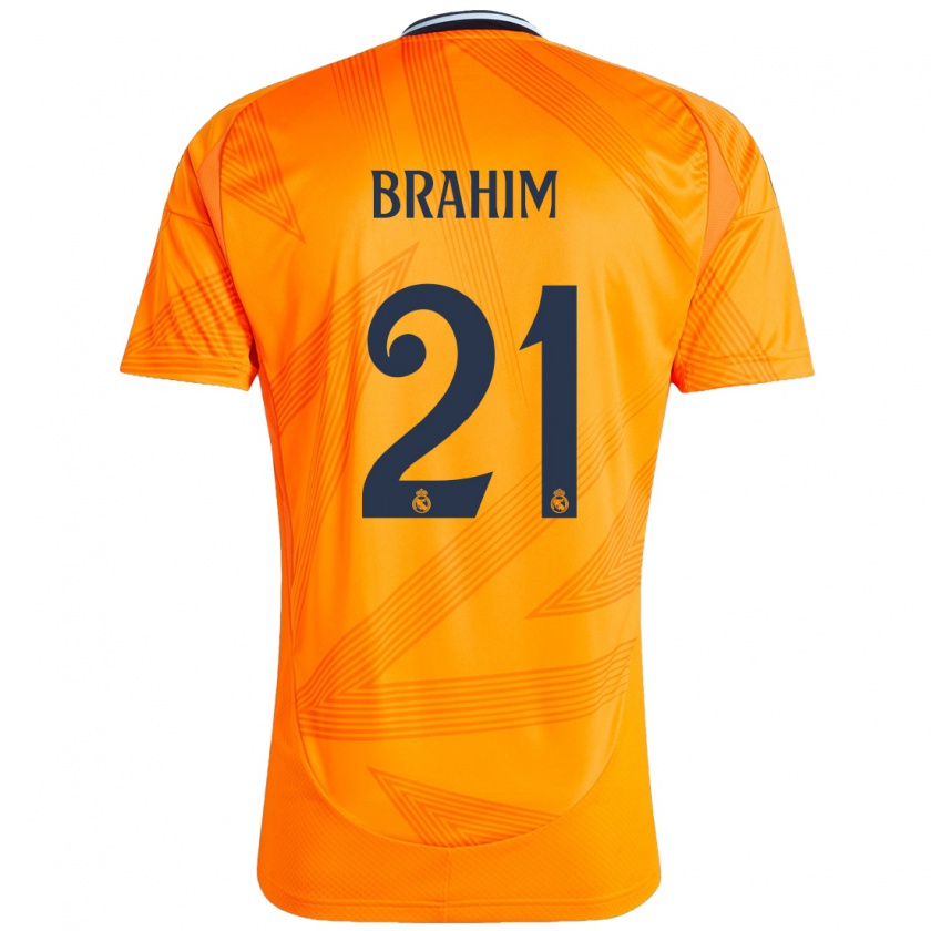 Kandiny Niño Camiseta Brahim Díaz #21 Naranja 2ª Equipación 2024/25 La Camisa Chile