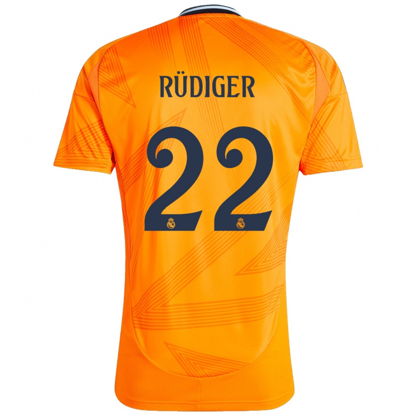 Kandiny Niño Camiseta Antonio Rüdiger #22 Naranja 2ª Equipación 2024/25 La Camisa Chile