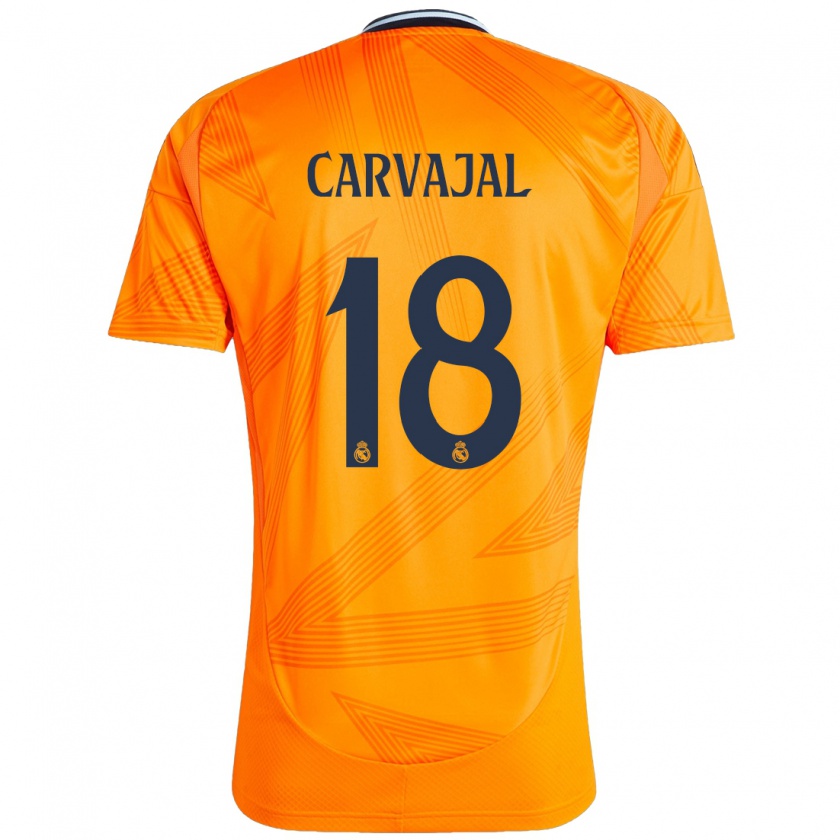 Kandiny Niño Camiseta Ángel Carvajal #18 Naranja 2ª Equipación 2024/25 La Camisa Chile