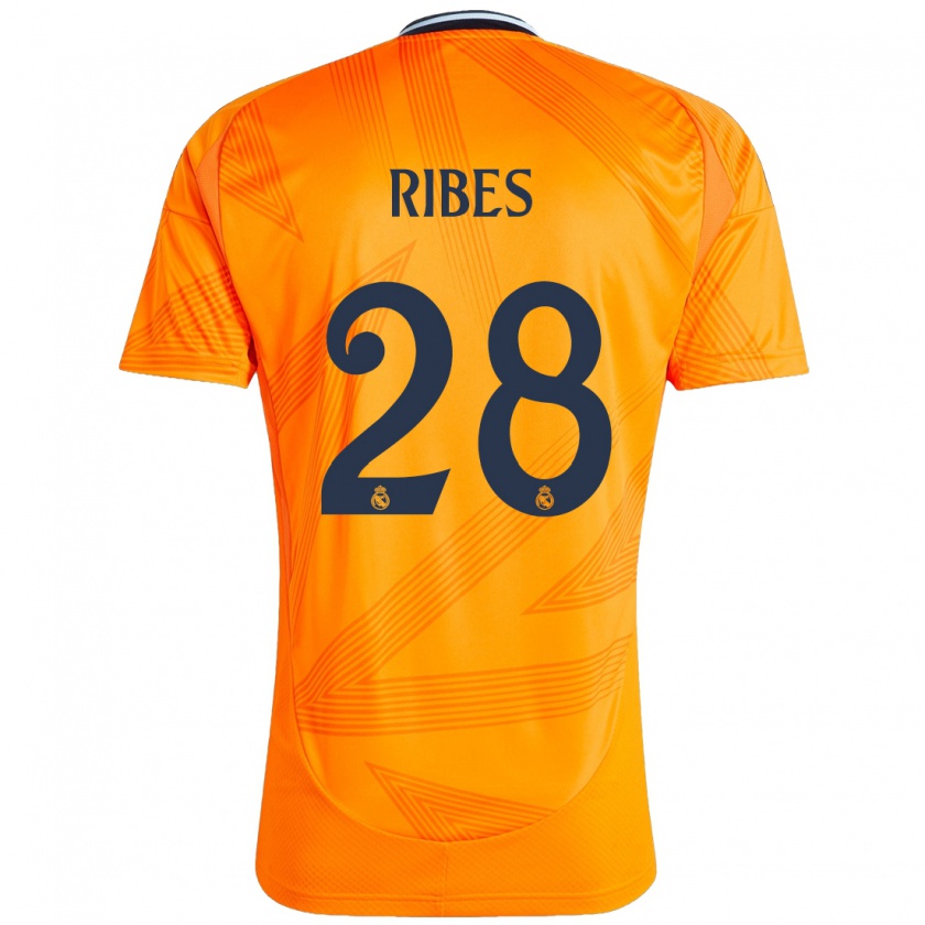 Kandiny Niño Camiseta Kike Ribes #28 Naranja 2ª Equipación 2024/25 La Camisa Chile