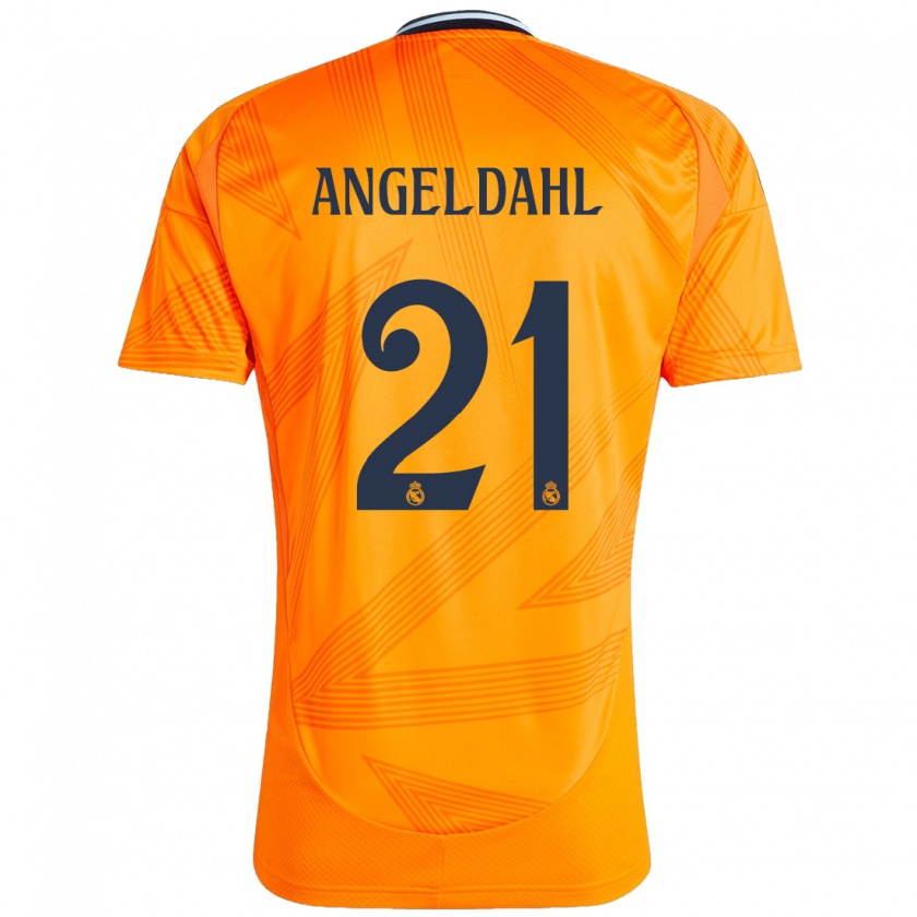 Kandiny Niño Camiseta Filippa Angeldahl #21 Naranja 2ª Equipación 2024/25 La Camisa Chile