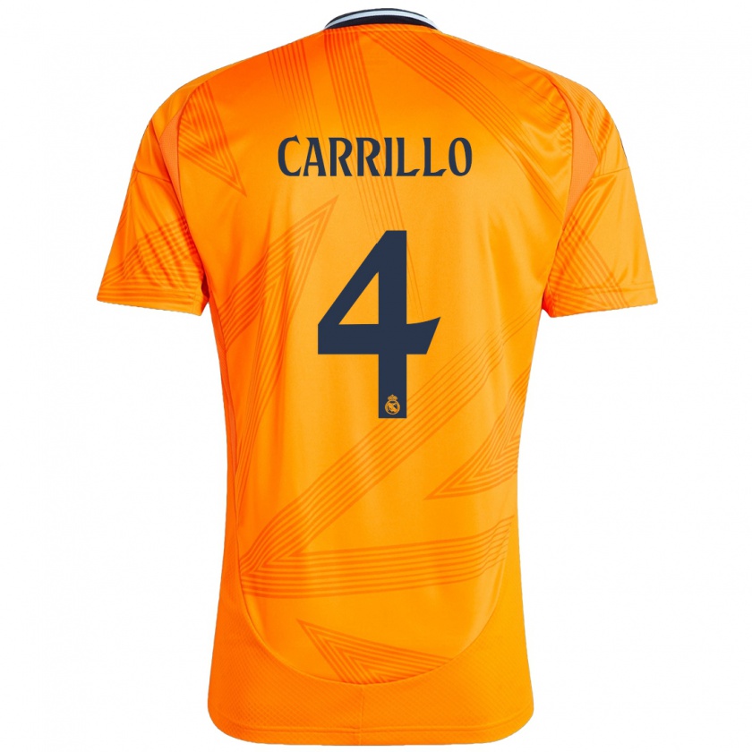 Kandiny Niño Camiseta Álvaro Carrillo #4 Naranja 2ª Equipación 2024/25 La Camisa Chile