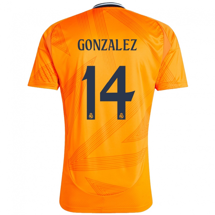 Kandiny Niño Camiseta David González #14 Naranja 2ª Equipación 2024/25 La Camisa Chile