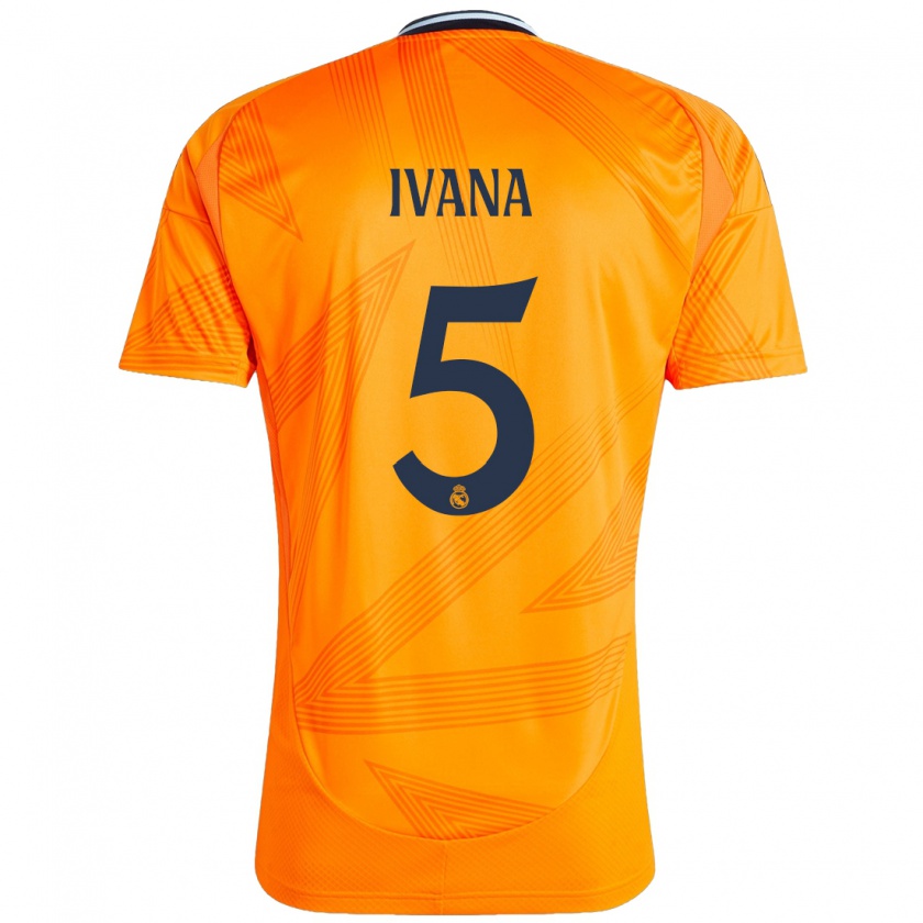 Kandiny Niño Camiseta Ivana Andres #5 Naranja 2ª Equipación 2024/25 La Camisa Chile