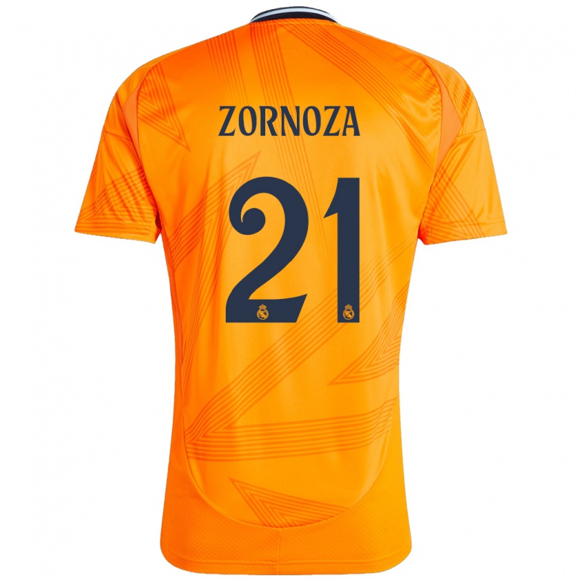 Kandiny Niño Camiseta Claudia Zornoza #21 Naranja 2ª Equipación 2024/25 La Camisa Chile