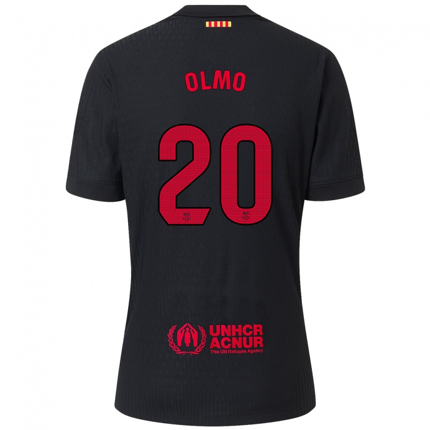 Kandiny Niño Camiseta Dani Olmo #20 Negro Rojo 2ª Equipación 2024/25 La Camisa Chile