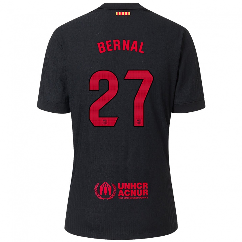 Kandiny Niño Camiseta Marc Bernal #27 Negro Rojo 2ª Equipación 2024/25 La Camisa Chile