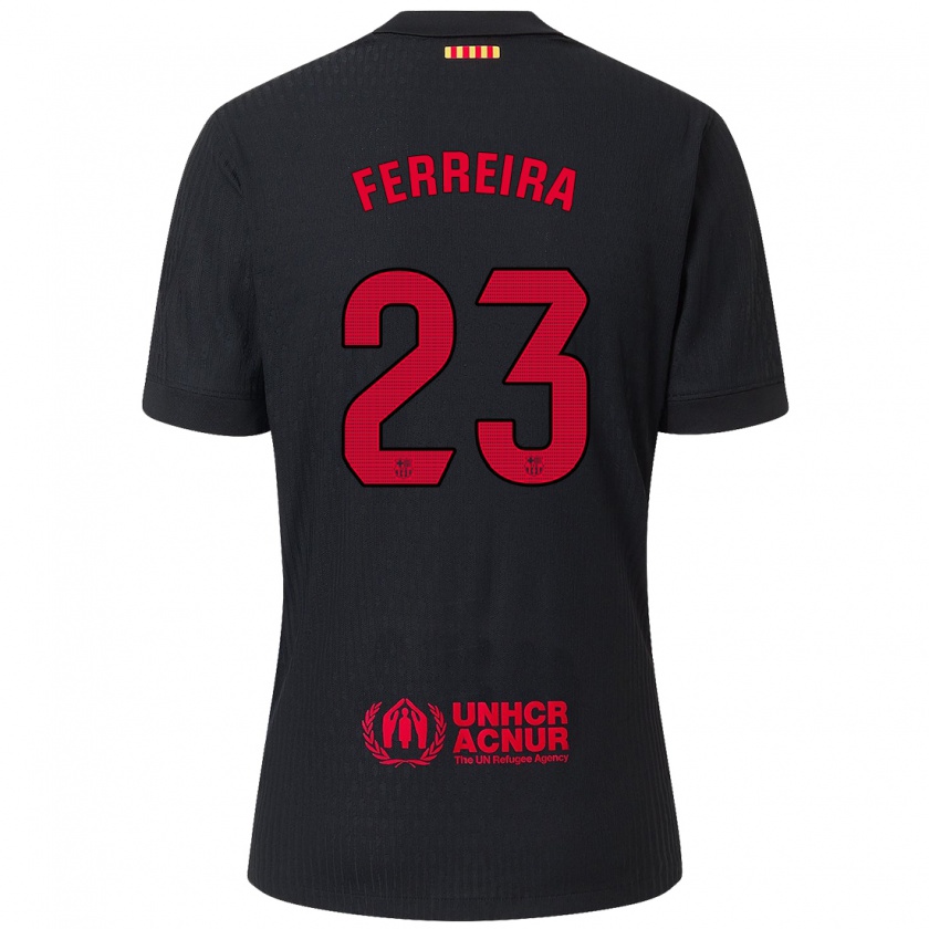 Kandiny Niño Camiseta Geyse Ferreira #23 Negro Rojo 2ª Equipación 2024/25 La Camisa Chile