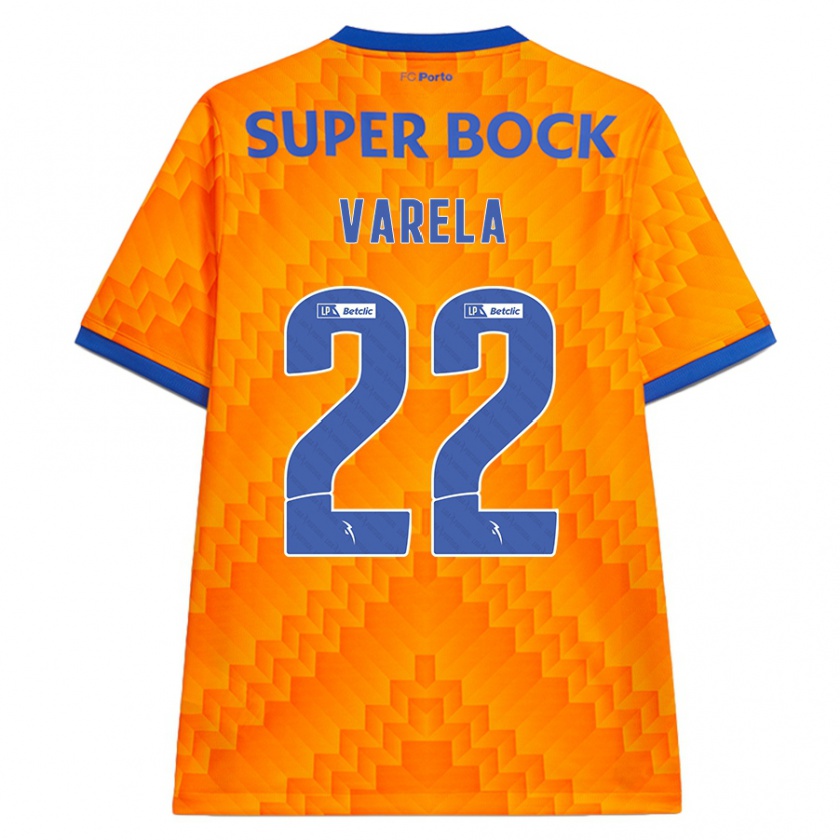 Kandiny Niño Camiseta Alan Varela #22 Naranja 2ª Equipación 2024/25 La Camisa Chile