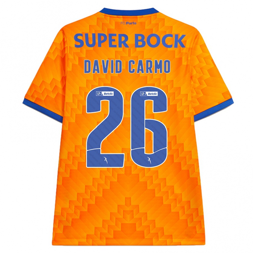 Kandiny Niño Camiseta David Carmo #26 Naranja 2ª Equipación 2024/25 La Camisa Chile