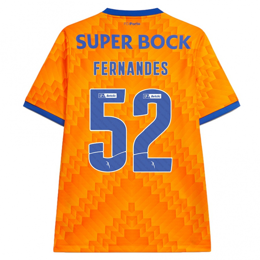 Kandiny Niño Camiseta Martim Fernandes #52 Naranja 2ª Equipación 2024/25 La Camisa Chile