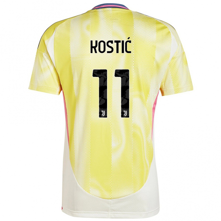 Kandiny Niño Camiseta Filip Kostić #11 Amarillo Solar 2ª Equipación 2024/25 La Camisa Chile