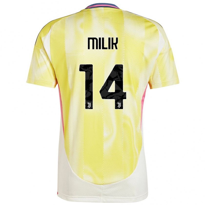 Kandiny Niño Camiseta Arkadiusz Milik #14 Amarillo Solar 2ª Equipación 2024/25 La Camisa Chile