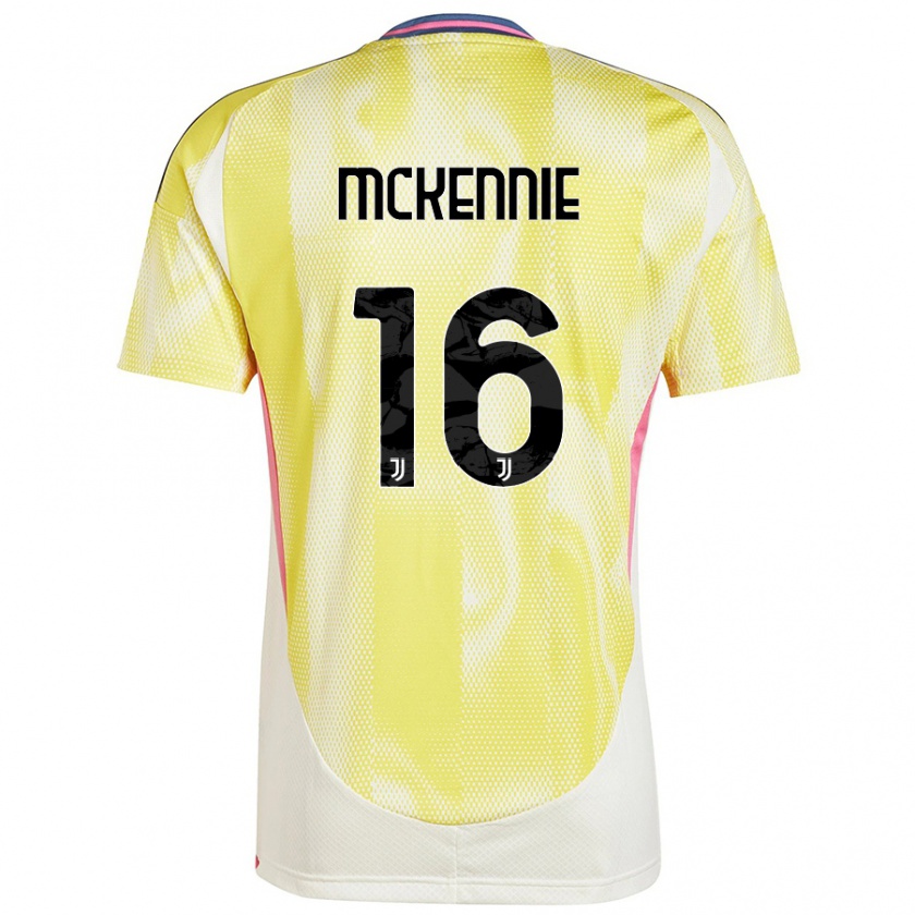 Kandiny Niño Camiseta Weston Mckennie #16 Amarillo Solar 2ª Equipación 2024/25 La Camisa Chile