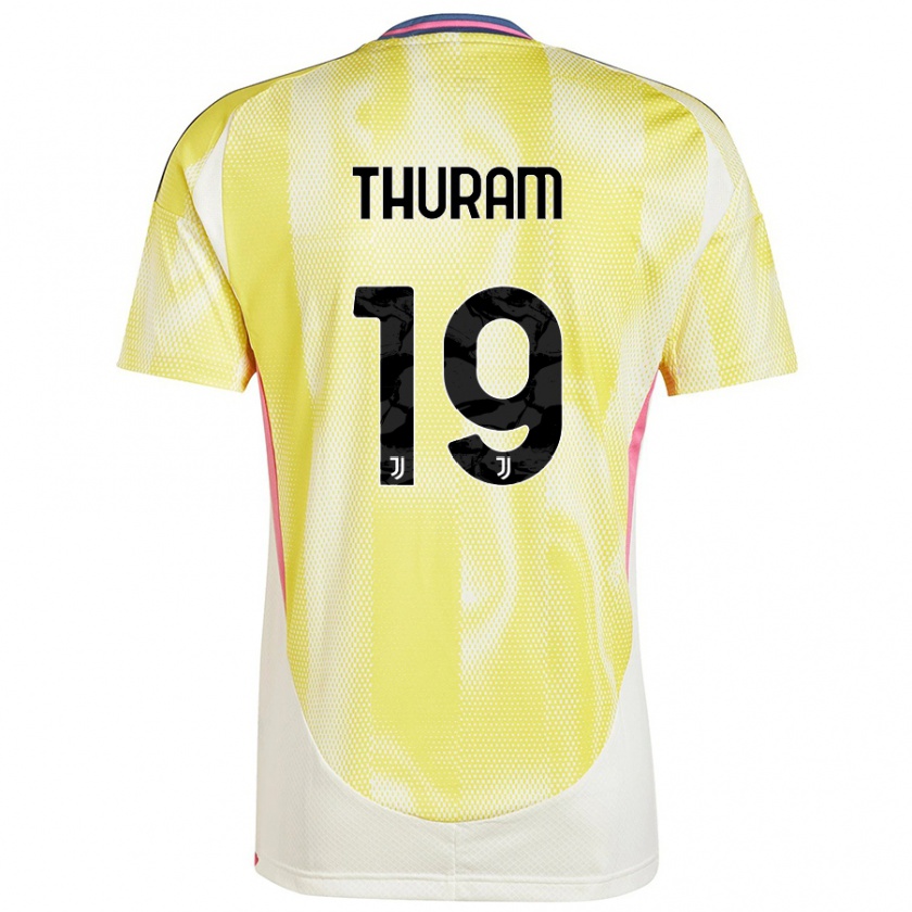 Kandiny Niño Camiseta Khéphren Thuram #19 Amarillo Solar 2ª Equipación 2024/25 La Camisa Chile