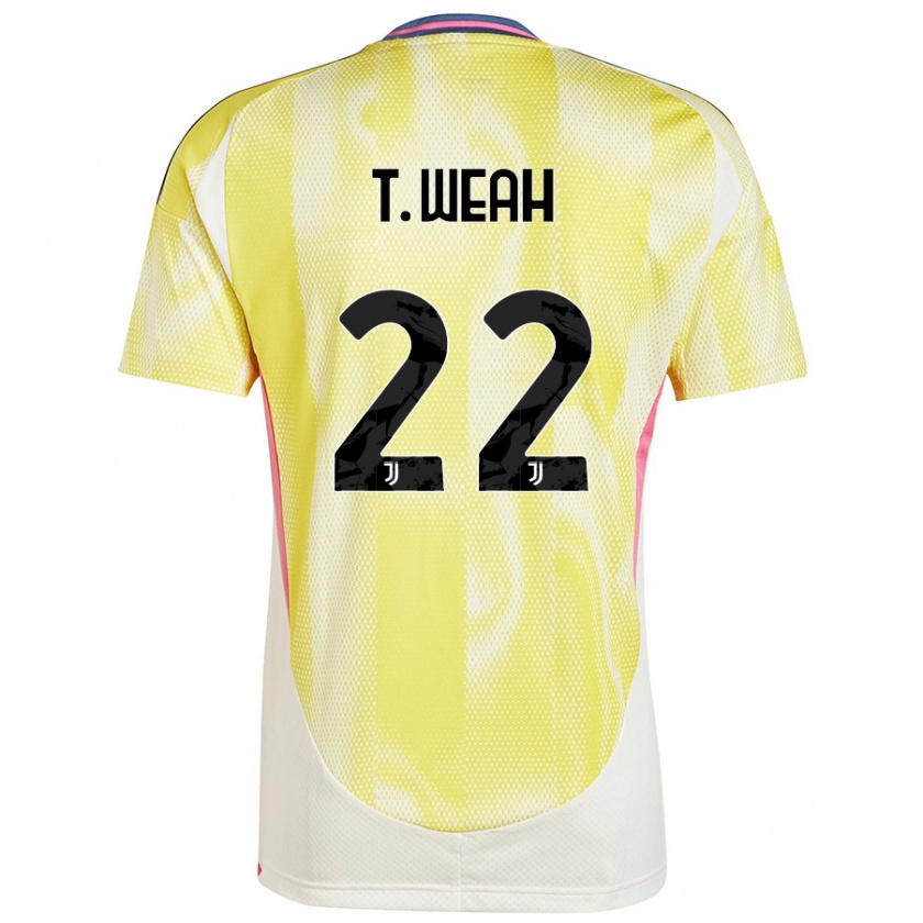 Kandiny Niño Camiseta Timothy Weah #22 Amarillo Solar 2ª Equipación 2024/25 La Camisa Chile